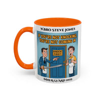 Premium Personalised Freemason Colour Rim Mug - Inner Guard Design - If you're not knocking - Masonic Mugs