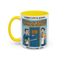 Premium Personalised Freemason Colour Rim Mug - Inner Guard Design - If you're not knocking - Masonic Mugs