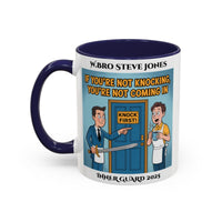 Premium Personalised Freemason Colour Rim Mug - Inner Guard Design - If you're not knocking - Masonic Mugs