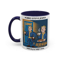 Premium Personalised Freemason Colour Rim Mug - Inner Guard Design - Sword in Hand Eye on the Door - Masonic Mugs