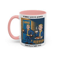 Premium Personalised Freemason Colour Rim Mug - Inner Guard Design - Sword in Hand Eye on the Door - Masonic Mugs