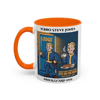 Premium Personalised Freemason Colour Rim Mug - Inner Guard Design - Sword in Hand Eye on the Door - Masonic Mugs