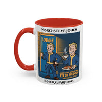 Premium Personalised Freemason Colour Rim Mug - Inner Guard Design - Sword in Hand Eye on the Door - Masonic Mugs