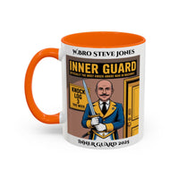 Premium Personalised Freemason Colour Rim Mug - Inner Guard Design - The most knock aware man in Masonry - Masonic Mugs