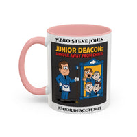 Premium Personalised Freemason Colour Rim Mug - Junior Deacon Design - A knock away from Chaos - Masonic Mugs