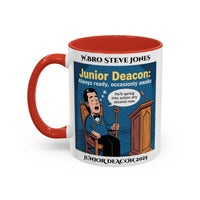 Premium Personalised Freemason Colour Rim Mug - Junior Deacon Design - Always Ready, Occasionaly Awake - Masonic Mugs