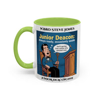 Premium Personalised Freemason Colour Rim Mug - Junior Deacon Design - Always Ready, Occasionaly Awake - Masonic Mugs