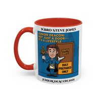 Premium Personalised Freemason Colour Rim Mug - Junior Deacon Design - Not just a door it's a lifestyle - Masonic Mugs
