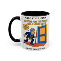 Premium Personalised Freemason Colour Rim Mug - Junior Deacon Design - Waiting for the Knock like a lodge ninja - Masonic Mugs