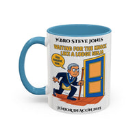 Premium Personalised Freemason Colour Rim Mug - Junior Deacon Design - Waiting for the Knock like a lodge ninja - Masonic Mugs