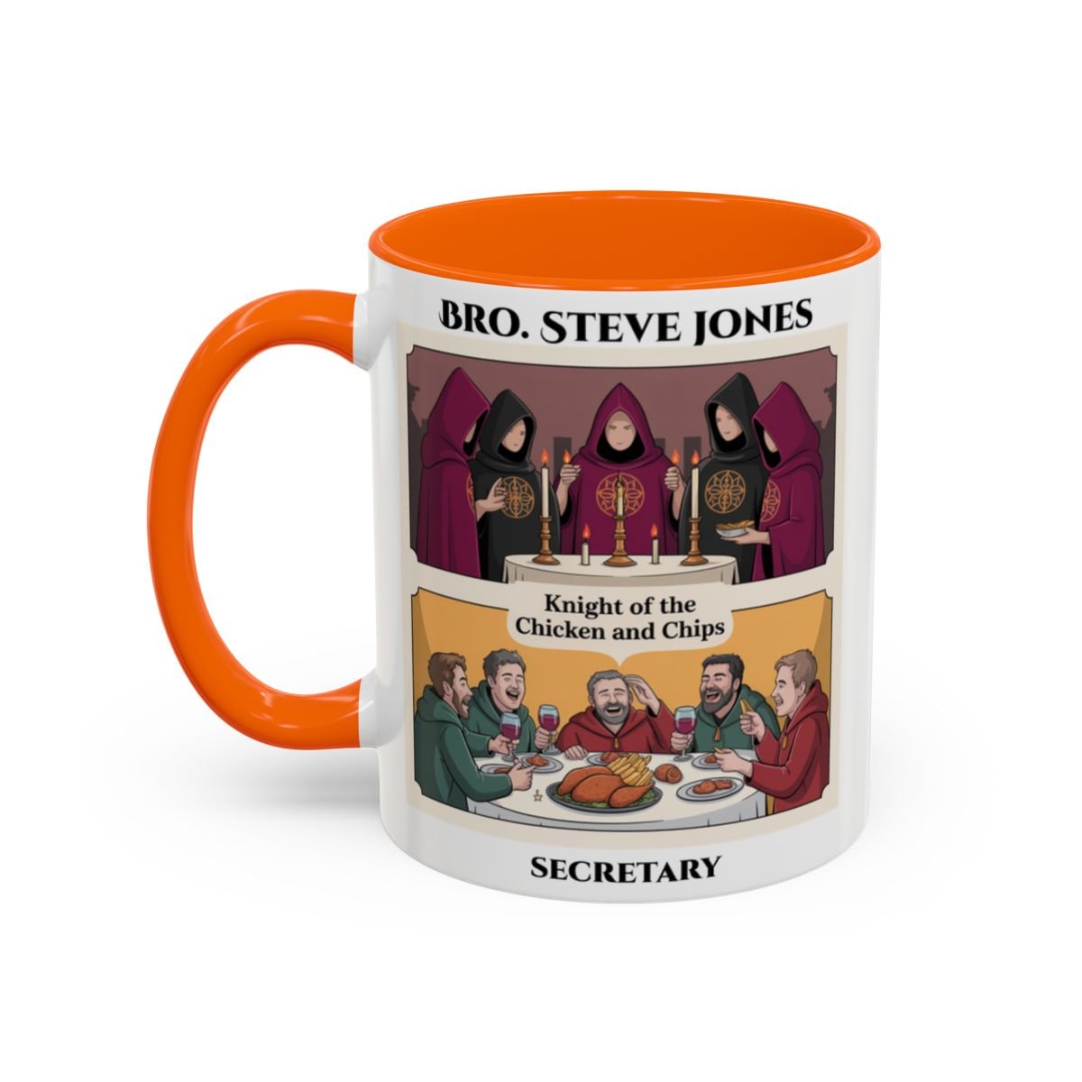 Premium Personalised Freemason Colour Rim Mug - Knight Emblem - Masonic Mugs