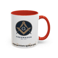 Premium Personalised Freemason Colour Rim Mug - Lodge Mentor Design - Yes you do have to learn the whole charge - Masonic Mugs