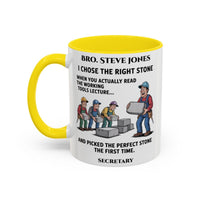 Premium Personalised Freemason Colour Rim Mug - Mark Choosing the right stone - Masonic Mugs