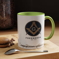 Premium Personalised Freemason Colour Rim Mug - Mark Masonry - Masonic Mugs