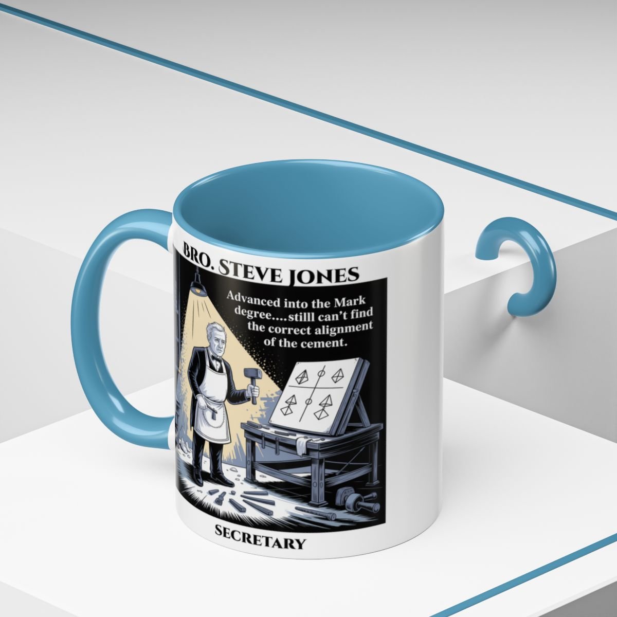 Premium Personalised Freemason Colour Rim Mug - Mark Masonry - Masonic Mugs