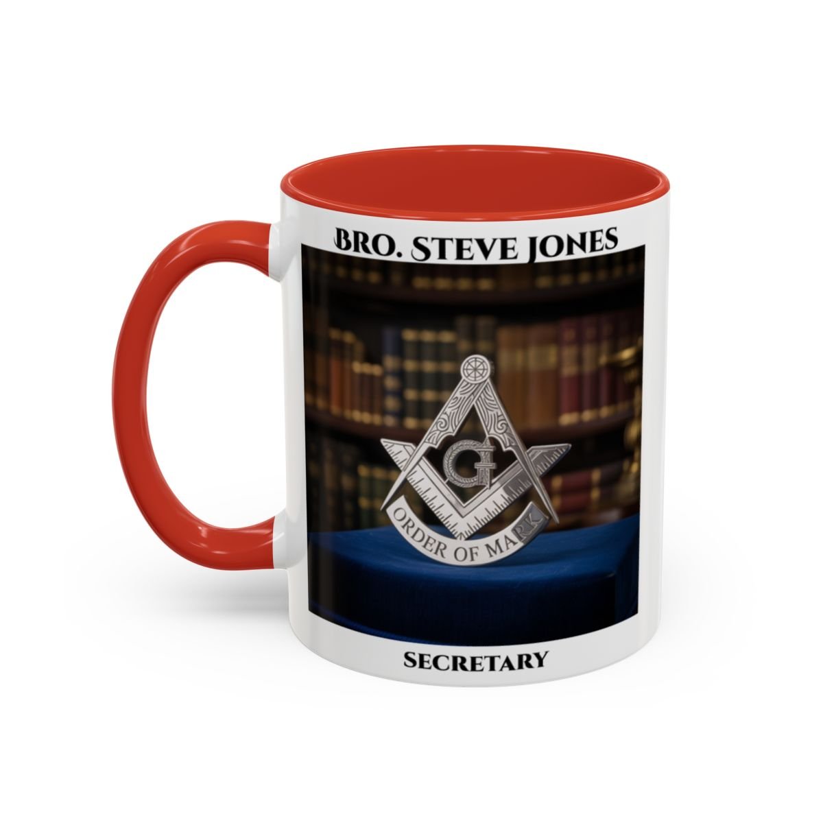 Premium Personalised Freemason Colour Rim Mug - Mark Masonry - Masonic Mugs