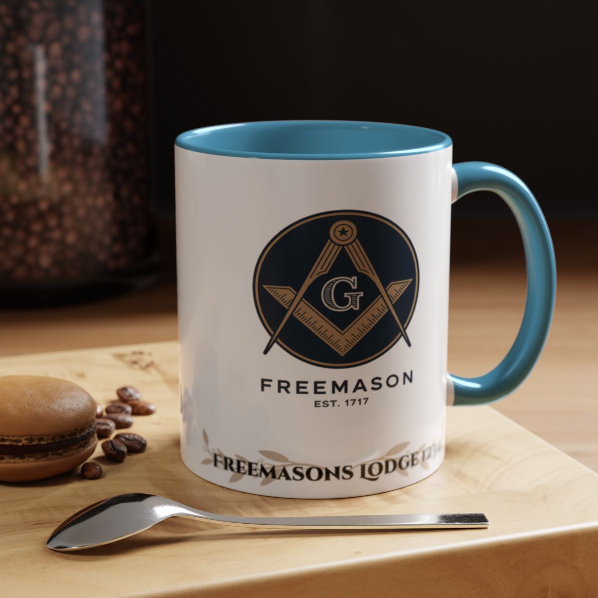 Premium Personalised Freemason Colour Rim Mug - Mark Masonry - Masonic Mugs