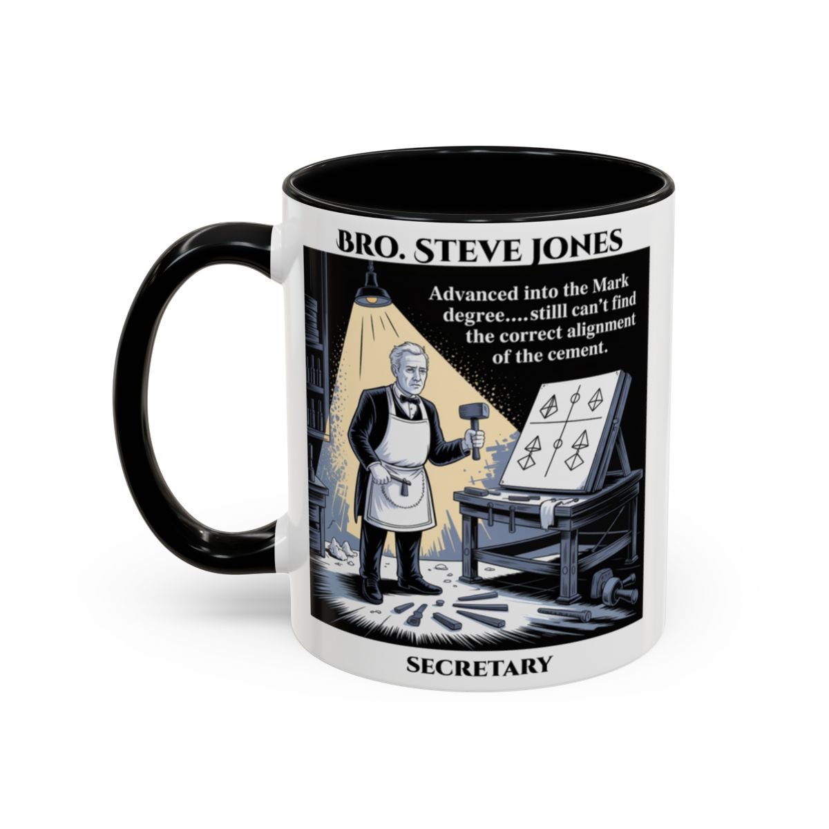 Premium Personalised Freemason Colour Rim Mug - Mark Masonry - Masonic Mugs