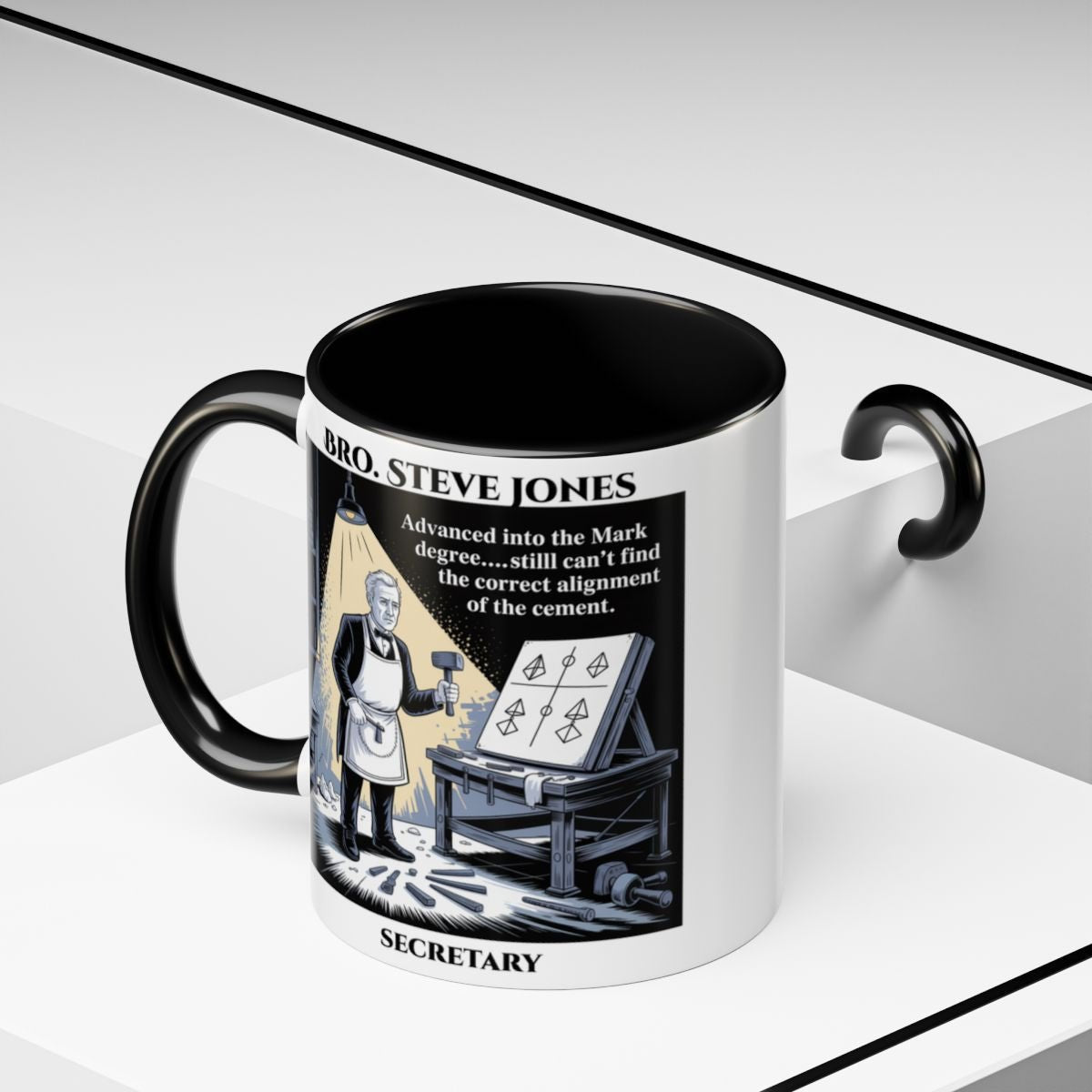 Premium Personalised Freemason Colour Rim Mug - Mark Masonry - Masonic Mugs
