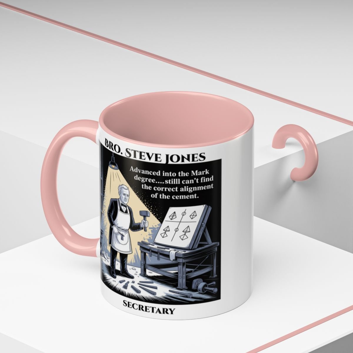 Premium Personalised Freemason Colour Rim Mug - Mark Masonry - Masonic Mugs