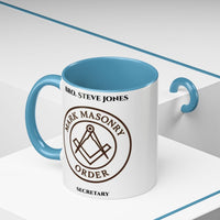 Premium Personalised Freemason Colour Rim Mug - Mark Masonry Emblem - Masonic Mugs