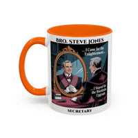 Premium Personalised Freemason Colour Rim Mug - Masonic Regalia Design - Masonic Mugs