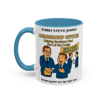 Premium Personalised Freemason Colour Rim Mug - Membership Officer Design Helping brothers feel part of the lodge - Masonic Mugs