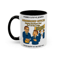 Premium Personalised Freemason Colour Rim Mug - Membership Officer Design Helping brothers feel part of the lodge - Masonic Mugs