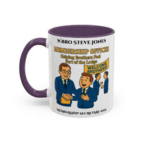 Premium Personalised Freemason Colour Rim Mug - Membership Officer Design Helping brothers feel part of the lodge - Masonic Mugs