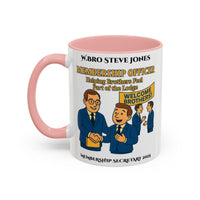 Premium Personalised Freemason Colour Rim Mug - Membership Officer Design Helping brothers feel part of the lodge - Masonic Mugs