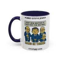 Premium Personalised Freemason Colour Rim Mug - Meme - Every new member at meetings - Masonic Mugs