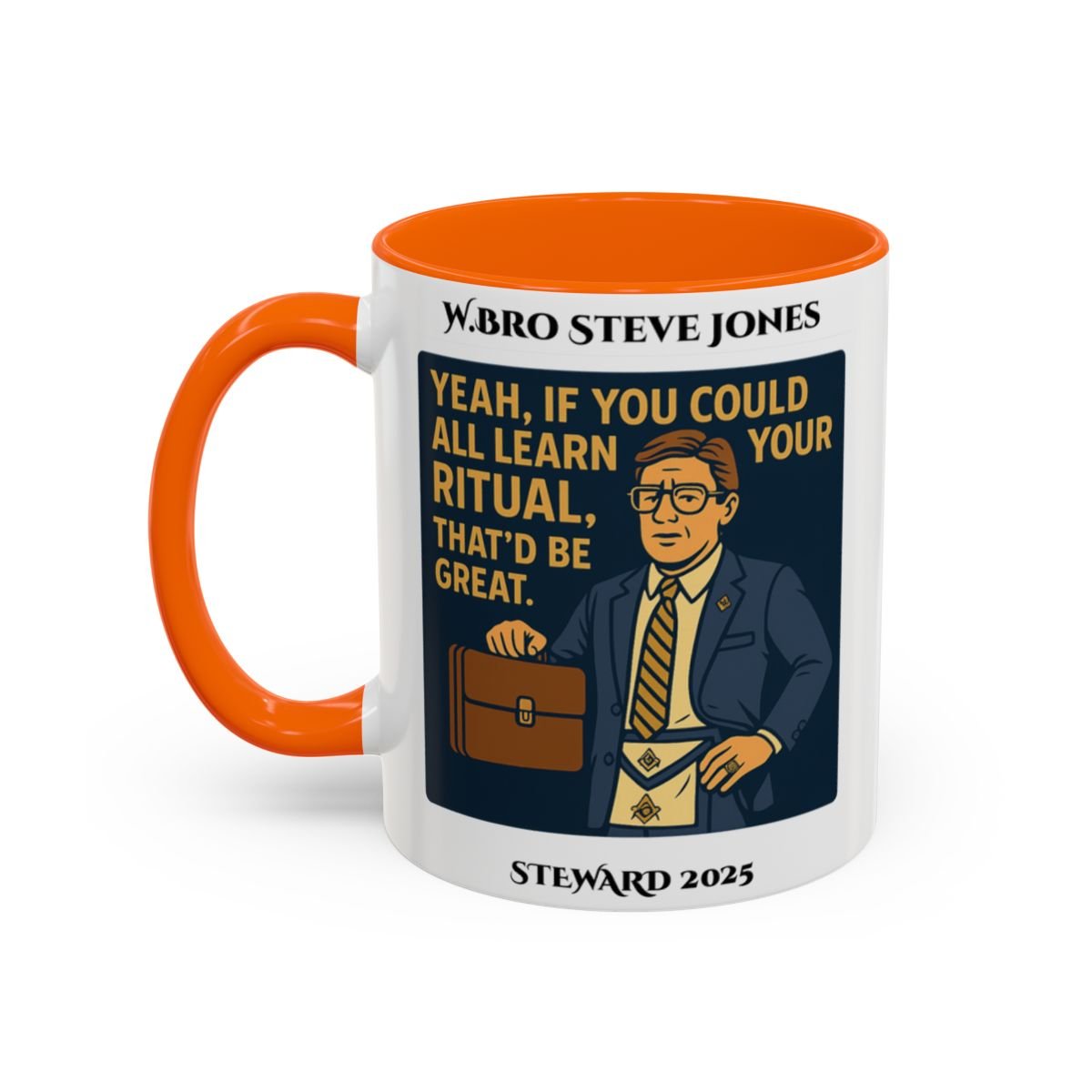 Premium Personalised Freemason Colour Rim Mug - Meme - If you can learn all your ritual - Masonic Mugs