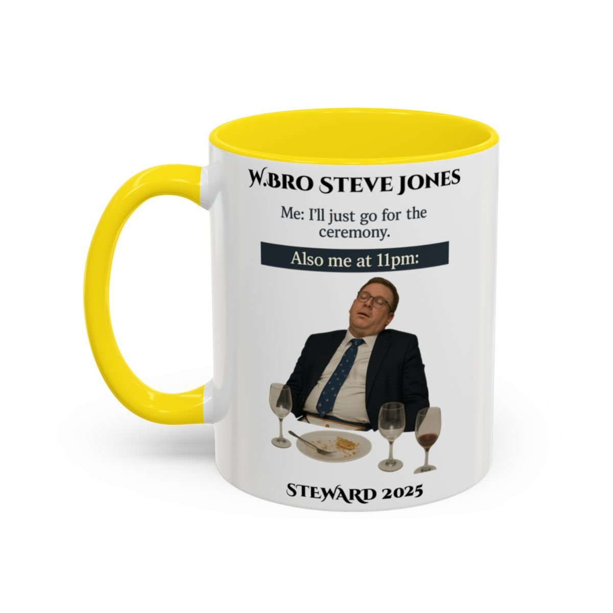 Premium Personalised Freemason Colour Rim Mug - Meme - I'll just go for the ceremony - Masonic Mugs