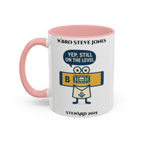 Premium Personalised Freemason Colour Rim Mug - Meme - On the level - Masonic Mugs