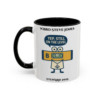 Premium Personalised Freemason Colour Rim Mug - Meme - On the level - Masonic Mugs