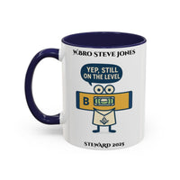 Premium Personalised Freemason Colour Rim Mug - Meme - On the level - Masonic Mugs