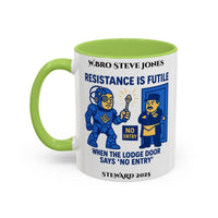 Premium Personalised Freemason Colour Rim Mug - Meme - resistance is file - Masonic Mugs