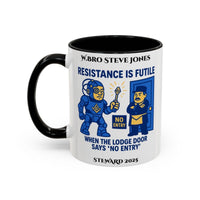 Premium Personalised Freemason Colour Rim Mug - Meme - resistance is file - Masonic Mugs