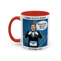 Premium Personalised Freemason Colour Rim Mug - Meme - Ritual Ready Apron On Let's go - Masonic Mugs