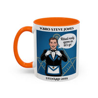Premium Personalised Freemason Colour Rim Mug - Meme - Ritual Ready Apron On Let's go - Masonic Mugs