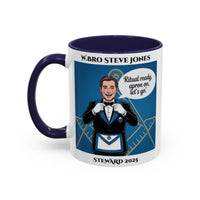 Premium Personalised Freemason Colour Rim Mug - Meme - Ritual Ready Apron On Let's go - Masonic Mugs