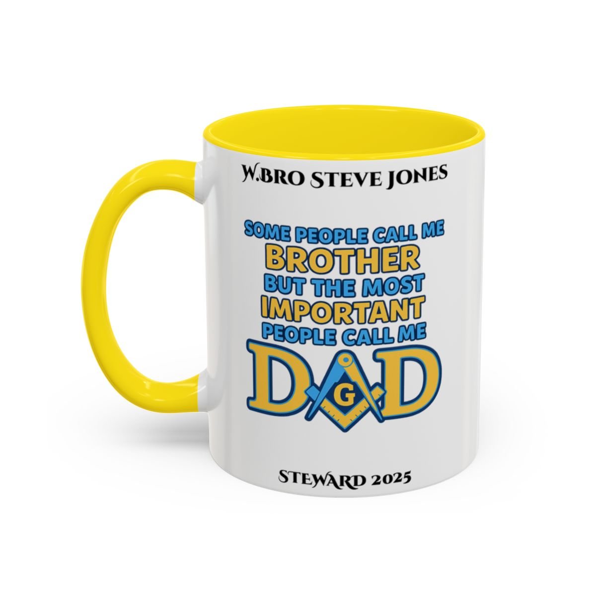 Premium Personalised Freemason Colour Rim Mug - Meme - Some people call me brother - Masonic Mugs