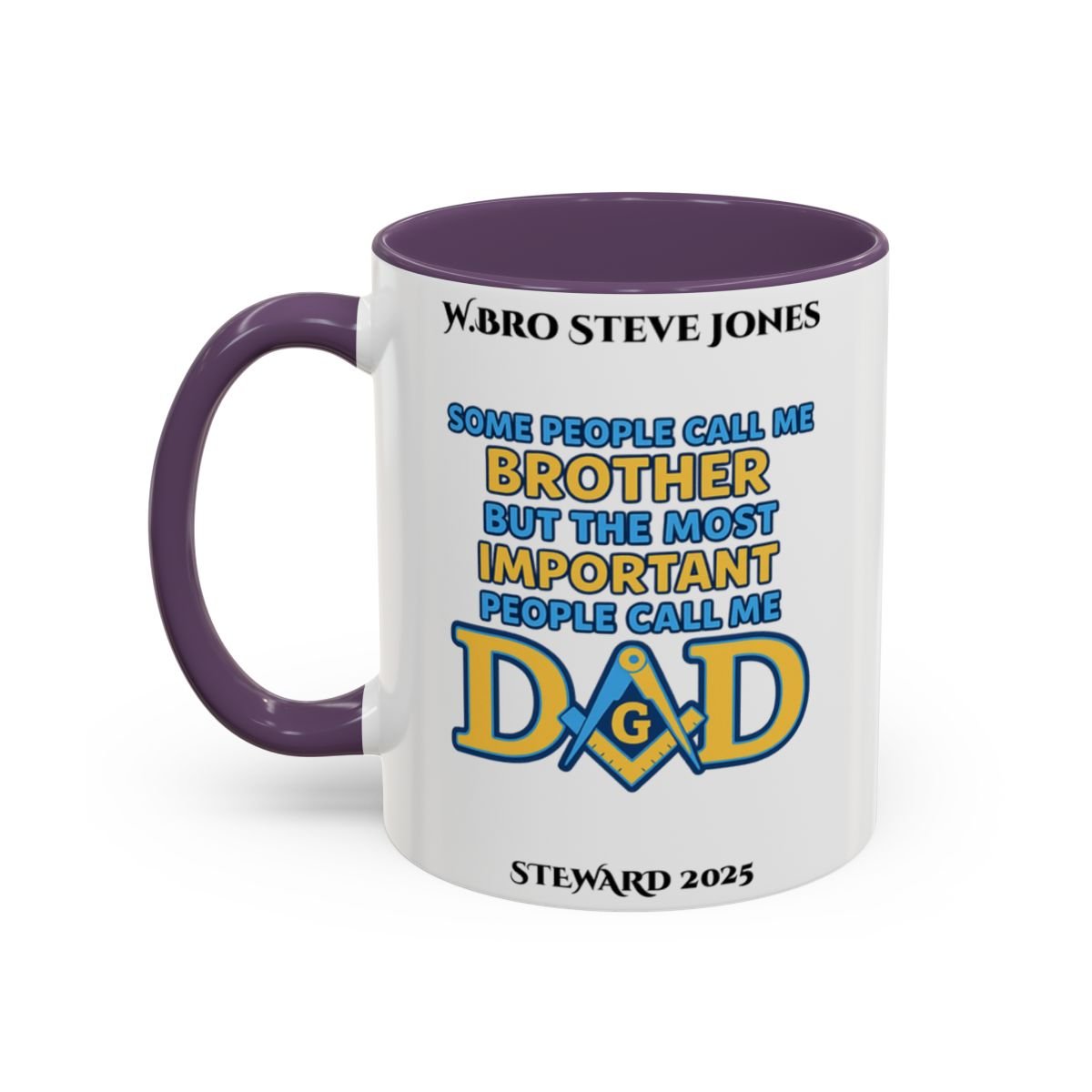 Premium Personalised Freemason Colour Rim Mug - Meme - Some people call me brother - Masonic Mugs