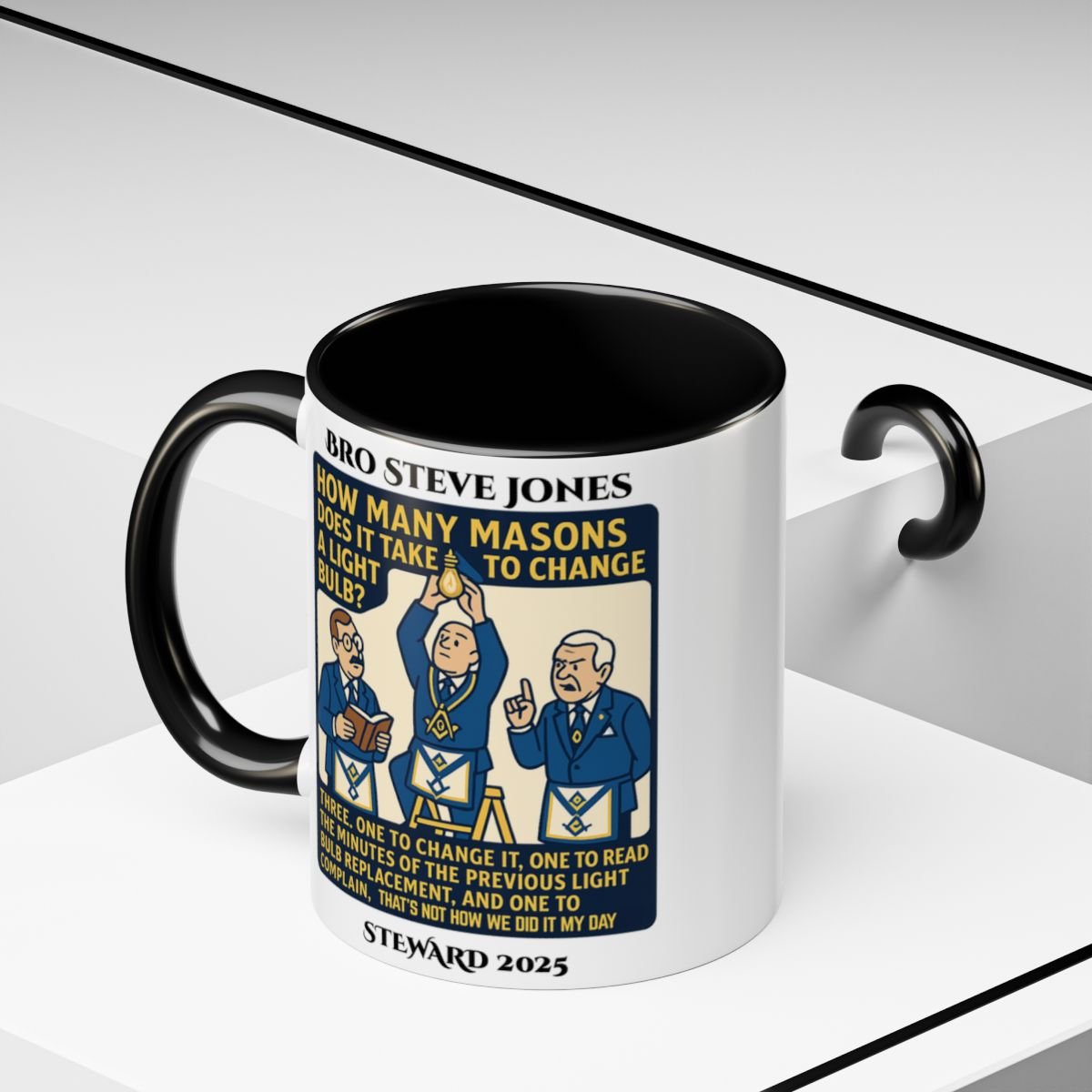 Premium Personalised Freemason Colour Rim Mug - Meme - THAT’S NOT HOW WE DID IT MY DAY - Masonic Mugs