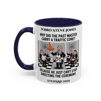 Premium Personalised Freemason Colour Rim Mug - Meme - Traffic Cone - Masonic Mugs
