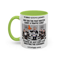 Premium Personalised Freemason Colour Rim Mug - Meme - Traffic Cone - Masonic Mugs