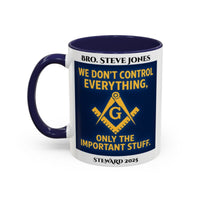 Premium Personalised Freemason Colour Rim Mug - Meme - We don't control everything - Masonic Mugs