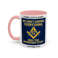 Premium Personalised Freemason Colour Rim Mug - Meme - We don't control everything - Masonic Mugs