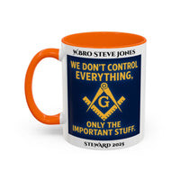 Premium Personalised Freemason Colour Rim Mug - Meme - We don't control everything - Masonic Mugs