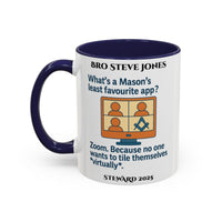 Premium Personalised Freemason Colour Rim Mug - Meme - What’s a Mason’s least favourite app? - Masonic Mugs